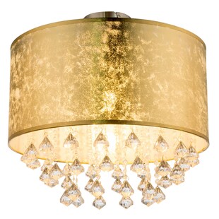 LED Deckenleuchte im Blattgold Design mit Kristallen, AMY 