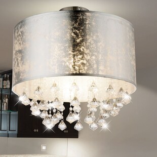 LED Deckenlampe im Blattsilber Design mit Kristallen, AMY 