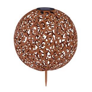 LED Solar Steckleuchte, Dekor Stanzungen Kugel, 28,5 cm 