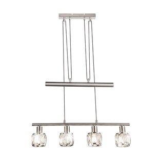 LED Hängeleuchte, Glaskristalle klar, Chrom,  L 60 cm, KRIS 