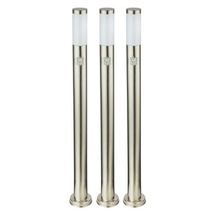 3er Set Außen Stehlampen, Bewegungsmelder, Edelstahl 
