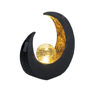 LED Mondsichel Solarleuchte mit Glaskugel Höhe 30,5 cm 