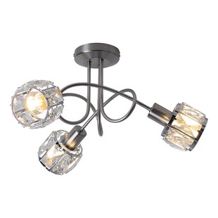 LED Deckenleuchte, Chrom, Glaskristall Spot, 38 cm, KRIS 