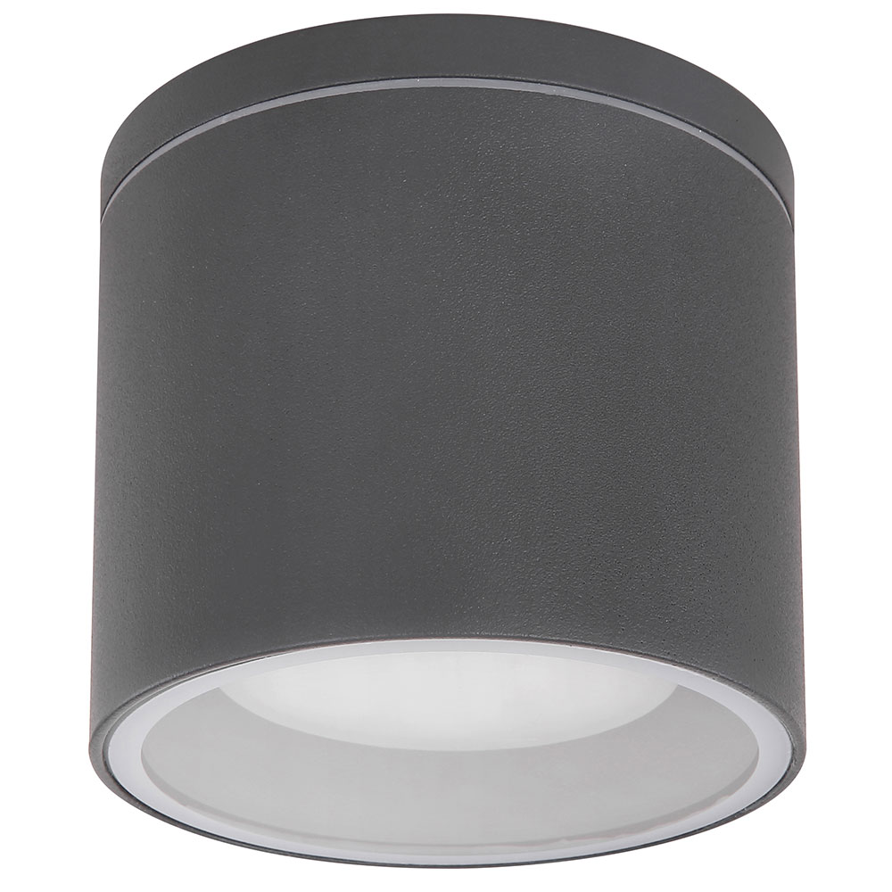 Au&szlig;enleuchte Deckenlampe, anthrazit, Glas, IP44, D 10,8 cm 