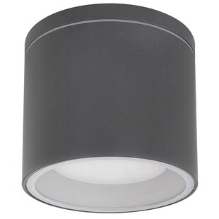 Außenleuchte Deckenlampe, anthrazit, Glas, IP44, D 10,8 cm 