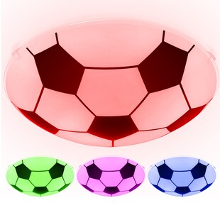 RGB LED Deckenlampe, Fußball-Design, Glas, schwarz weiß 