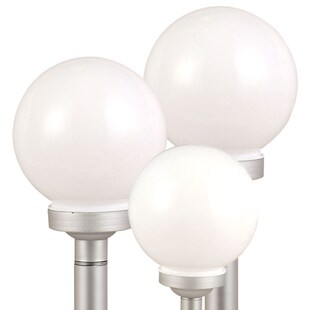 3er Set LED Außen Solarleuchten, Kugel weiß, 15 und 20 cm 