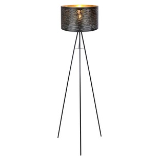 Stehleuchte, Dekor Stanzungen, schwarz-gold,H 153 cm 