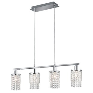 RGB LED Hängeleuchte, Kristalle, Glas, chrom, klar, 80 cm, POSH 