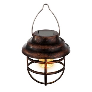 LED Solar Hängeleuchte, rostfarben, H 14 cm 