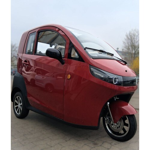 Madat A03 – Roter E-Kabinenroller Dreirad mit Lithium-Eisenphosphat-Akku (LiFePO4) 45 km/h (optional 25 km/h)