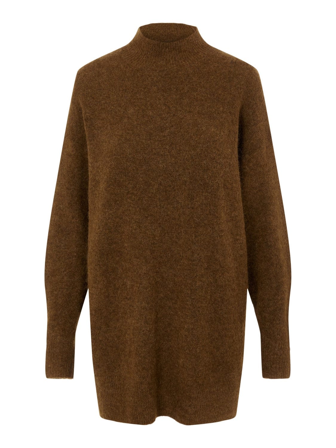 OBJECT Longpullover 'Nete' Sepia Melange, Unifarben, Braun - Gr. M 