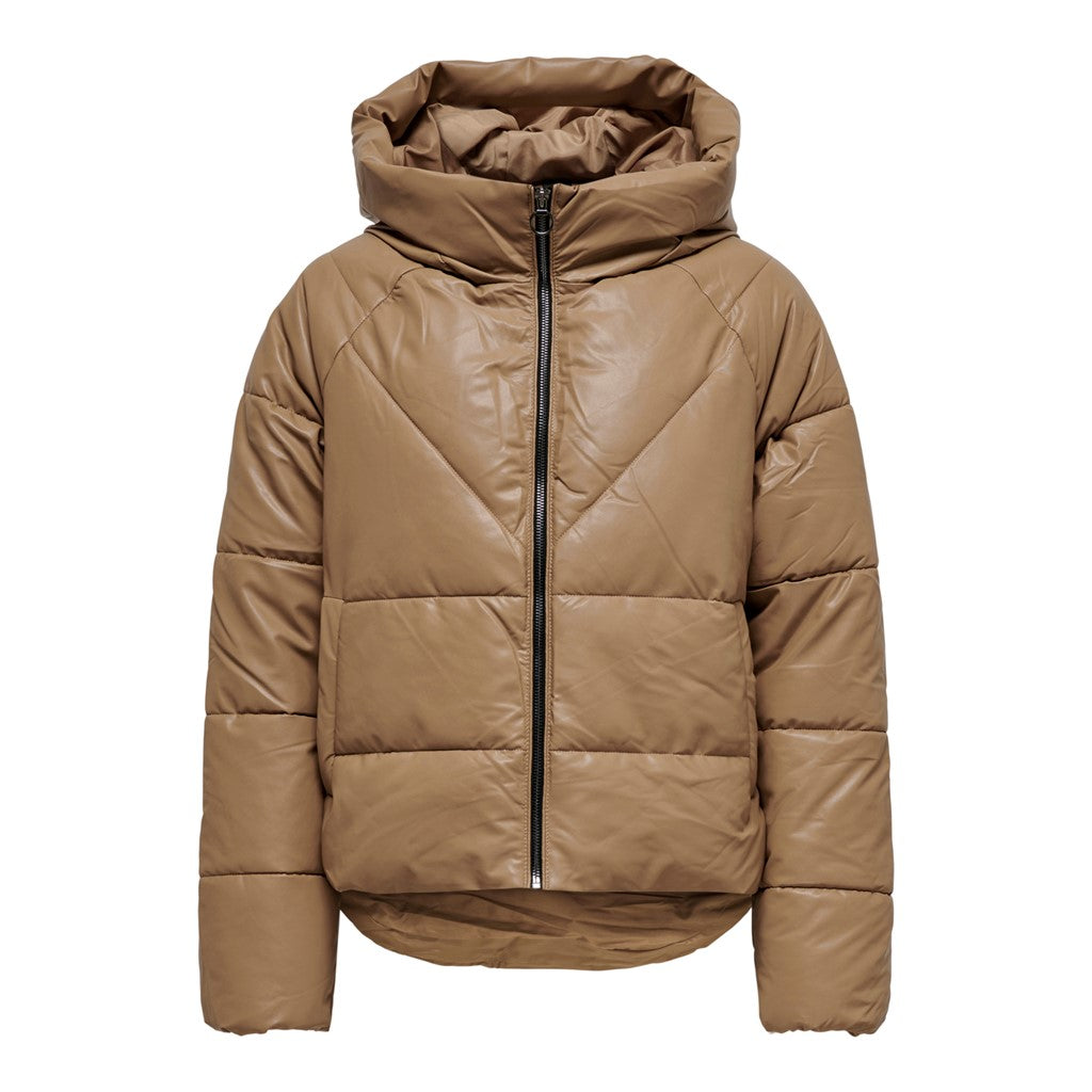 ONLY Steppjacke 'Anja' Burro, Unifarben, Braun - Gr. M 