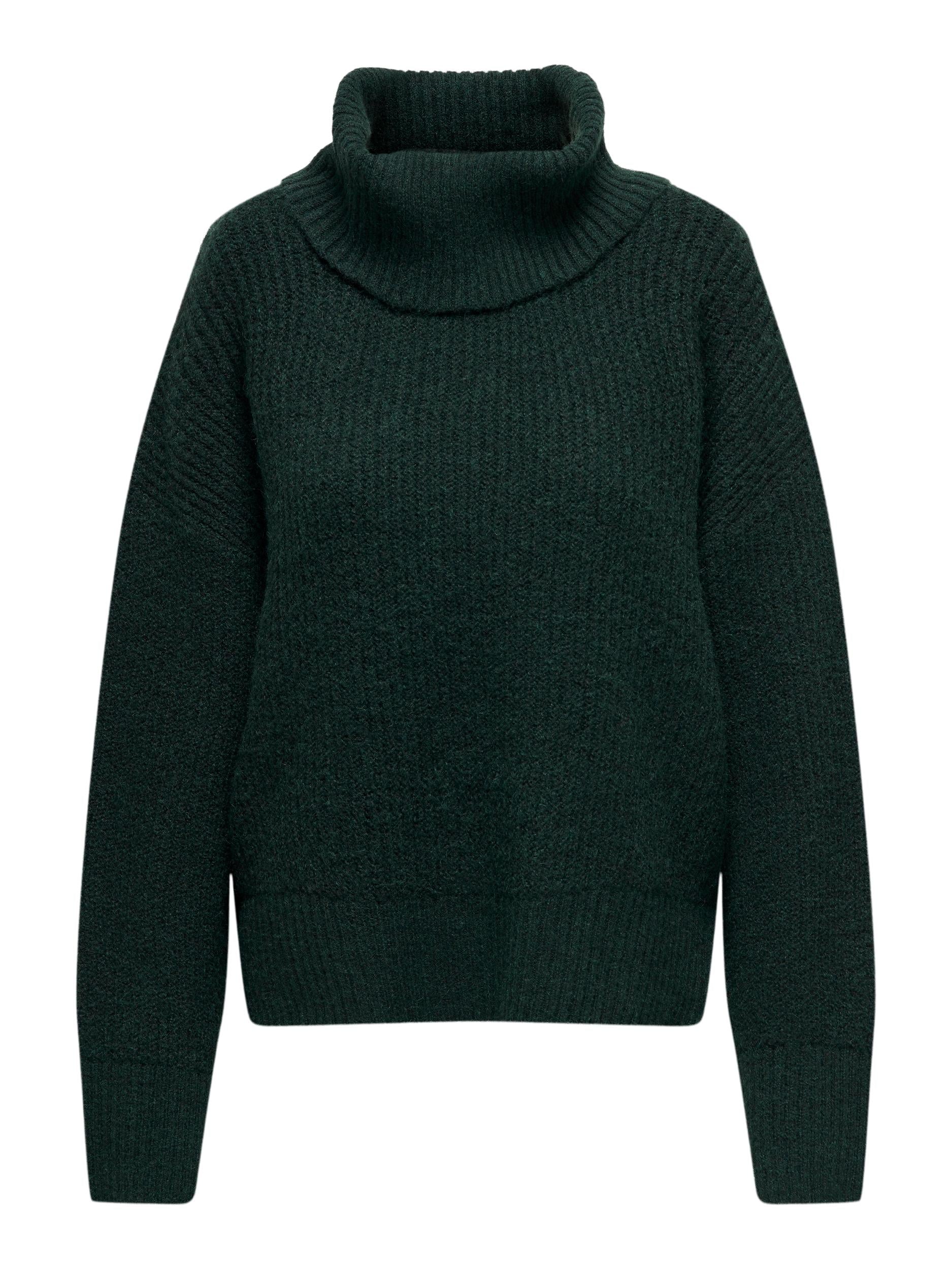 JDY Rollkragenpullover 'Palina Life' Scarab Black Ply, Unifarben, Gr&uuml;n - Gr. M 