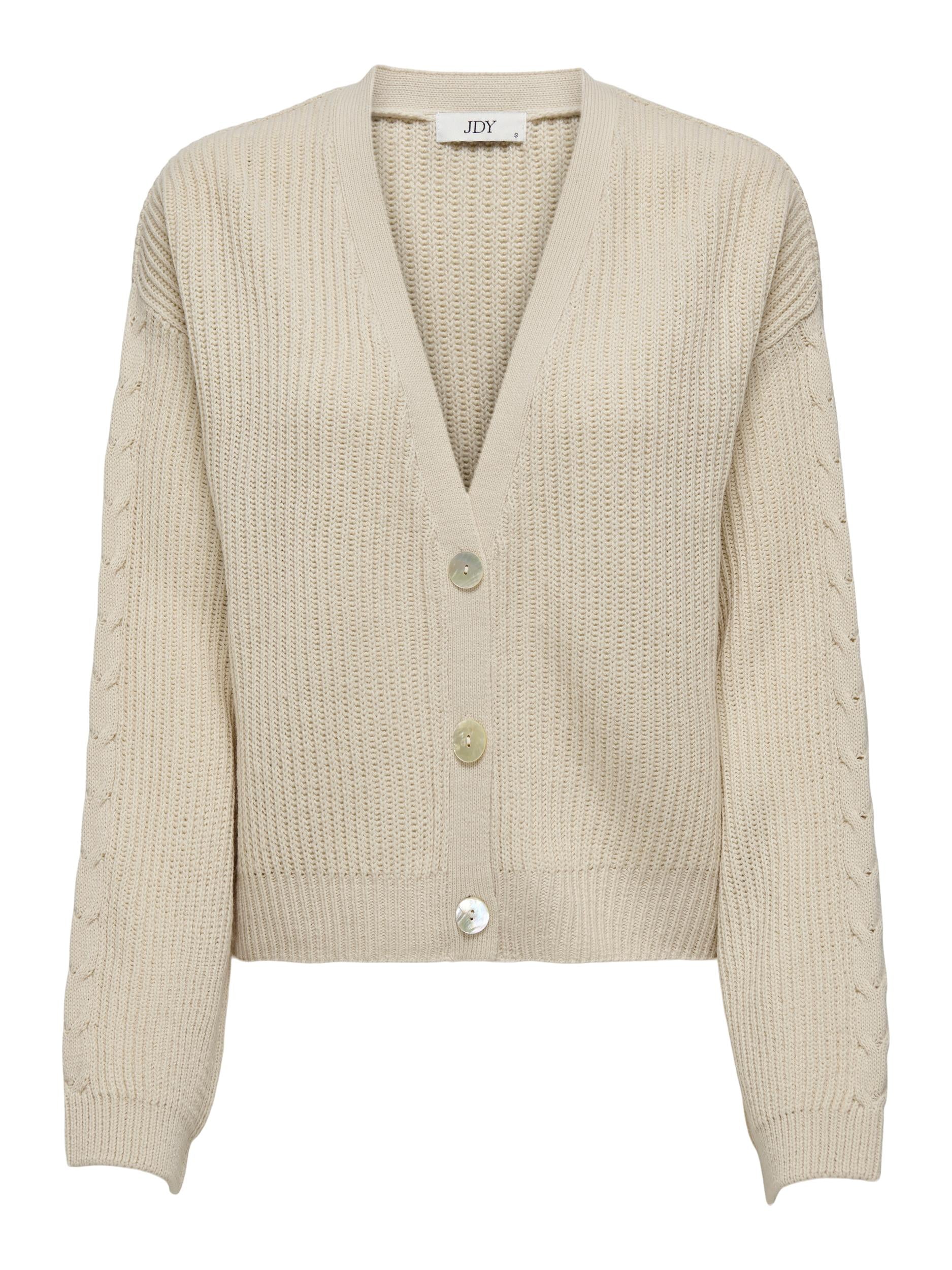 JDY Cardigan 'Linn' Sandshell, Unifarben, Beige - Gr. M 