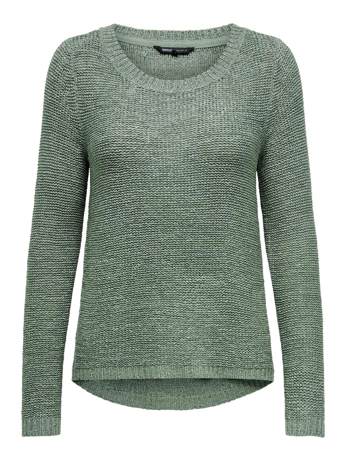 ONLY Rundhalspullover 'ONLGEENA XO L/S PULLOVER KNT NOOS' Sea Spray, Unifarben, Gr&uuml;n - Gr. S 