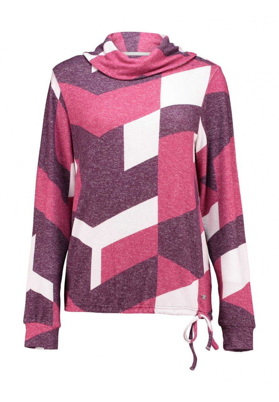 ZABAIONE Rollkragenpullover 'Pullover Es44peranza' plum, WeiteresMuster, Lila - Gr. M 