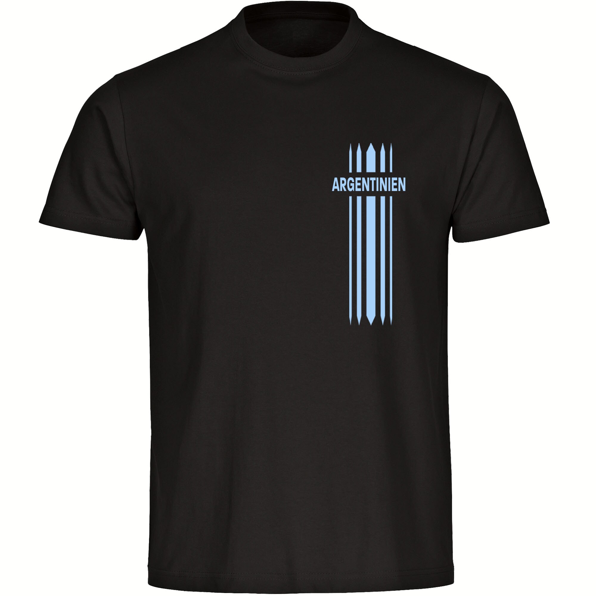 multifanshop Herren T-Shirt - Argentinien - Streifen - Druck hellblau - M&auml;nner 