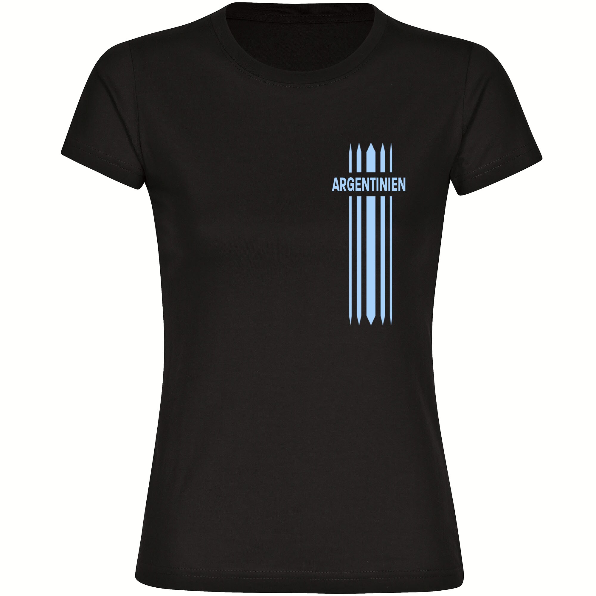 multifanshop Damen T-Shirt - Argentinien - Streifen - Druck hellblau - Frauen 