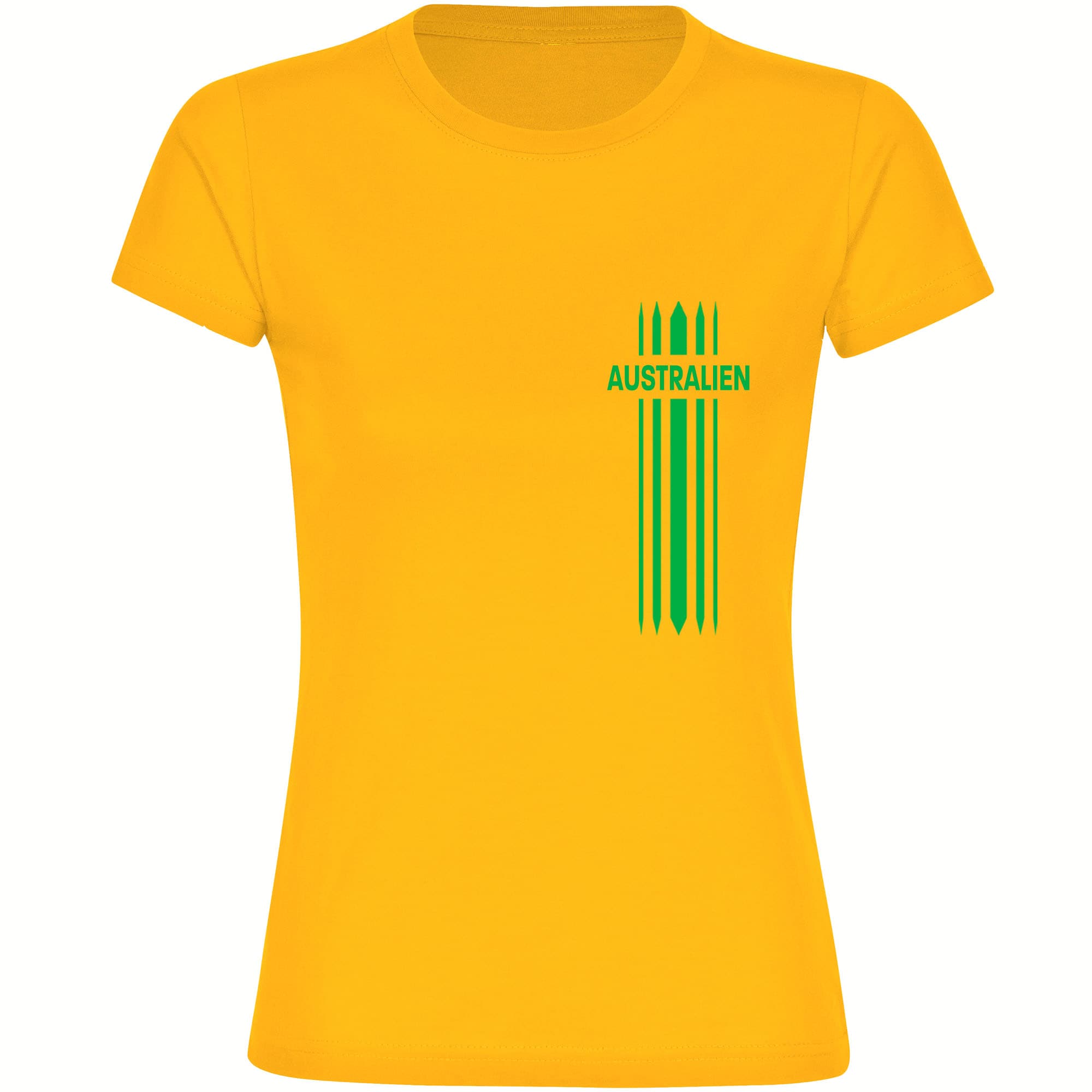 multifanshop Damen T-Shirt - Australien - Streifen - Druck gr&uuml;n - Frauen 