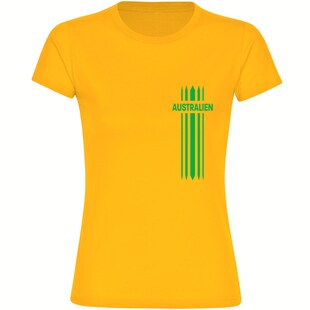 multifanshop Damen T-Shirt - Australien - Streifen - Druck grün - Frauen 
