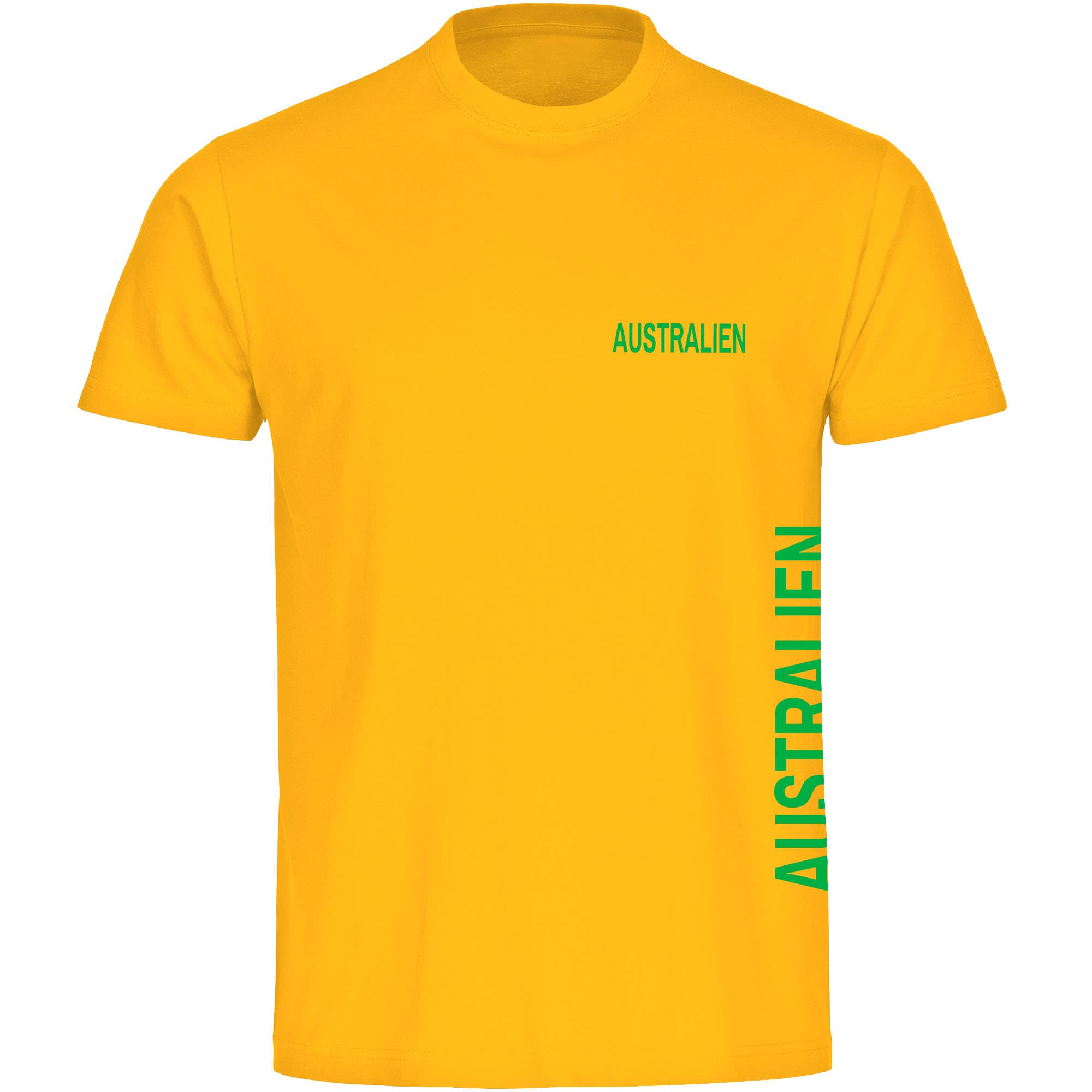 multifanshop Kinder T-Shirt - Australien - Brust & Seite - Druck gr&uuml;n - Kind 