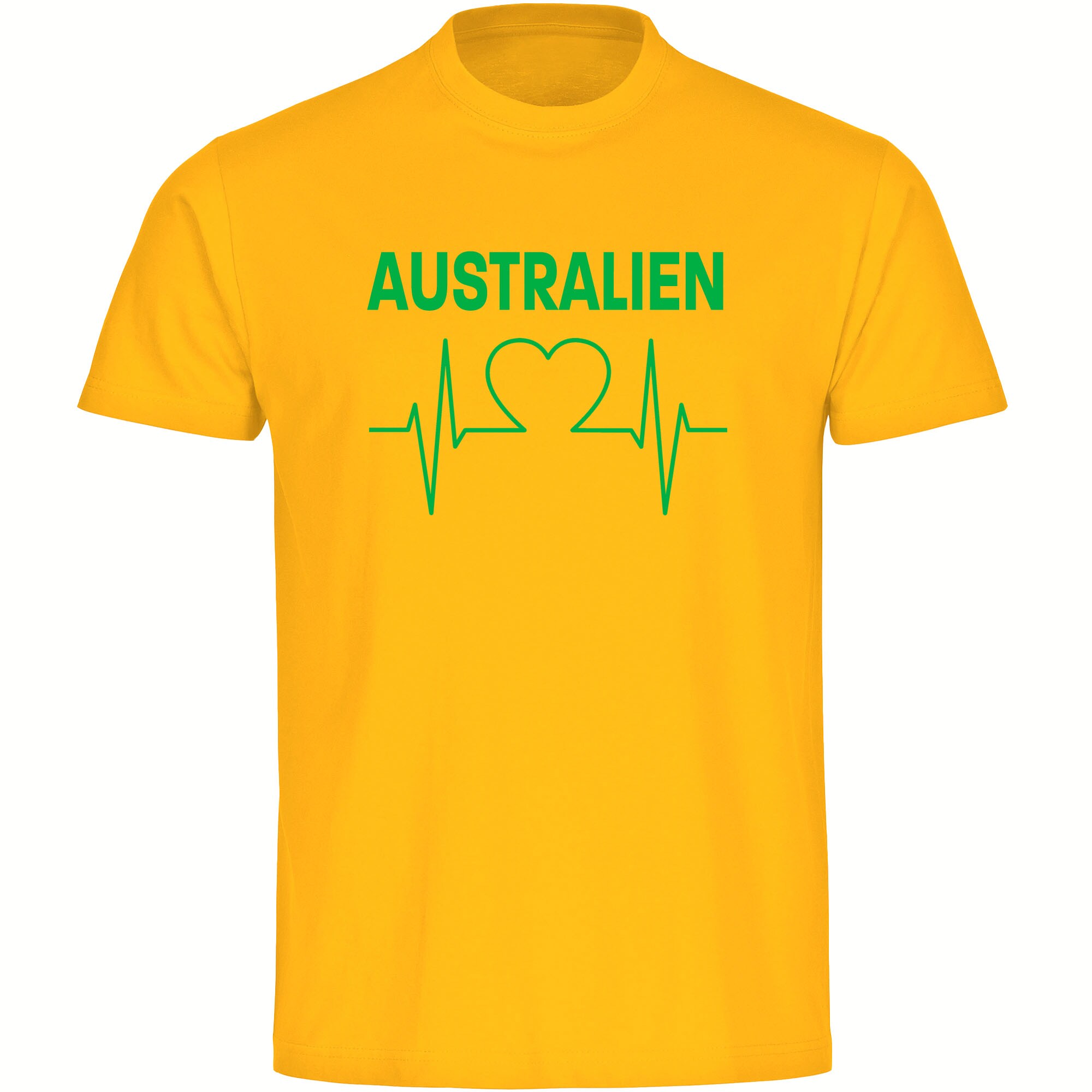 multifanshop Kinder T-Shirt - Australien - Herzschlag - Druck gr&uuml;n - Kind 