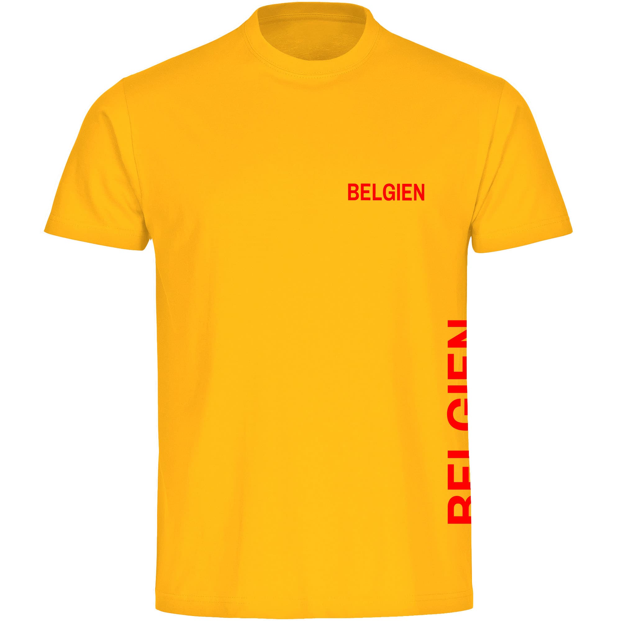 multifanshop Herren T-Shirt - Belgien - Brust & Seite - Druck rot - M&auml;nner 
