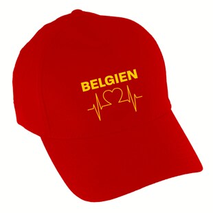multifanshop Baseballcap - Belgien - Herzschlag - Druck gelb - Mütze 