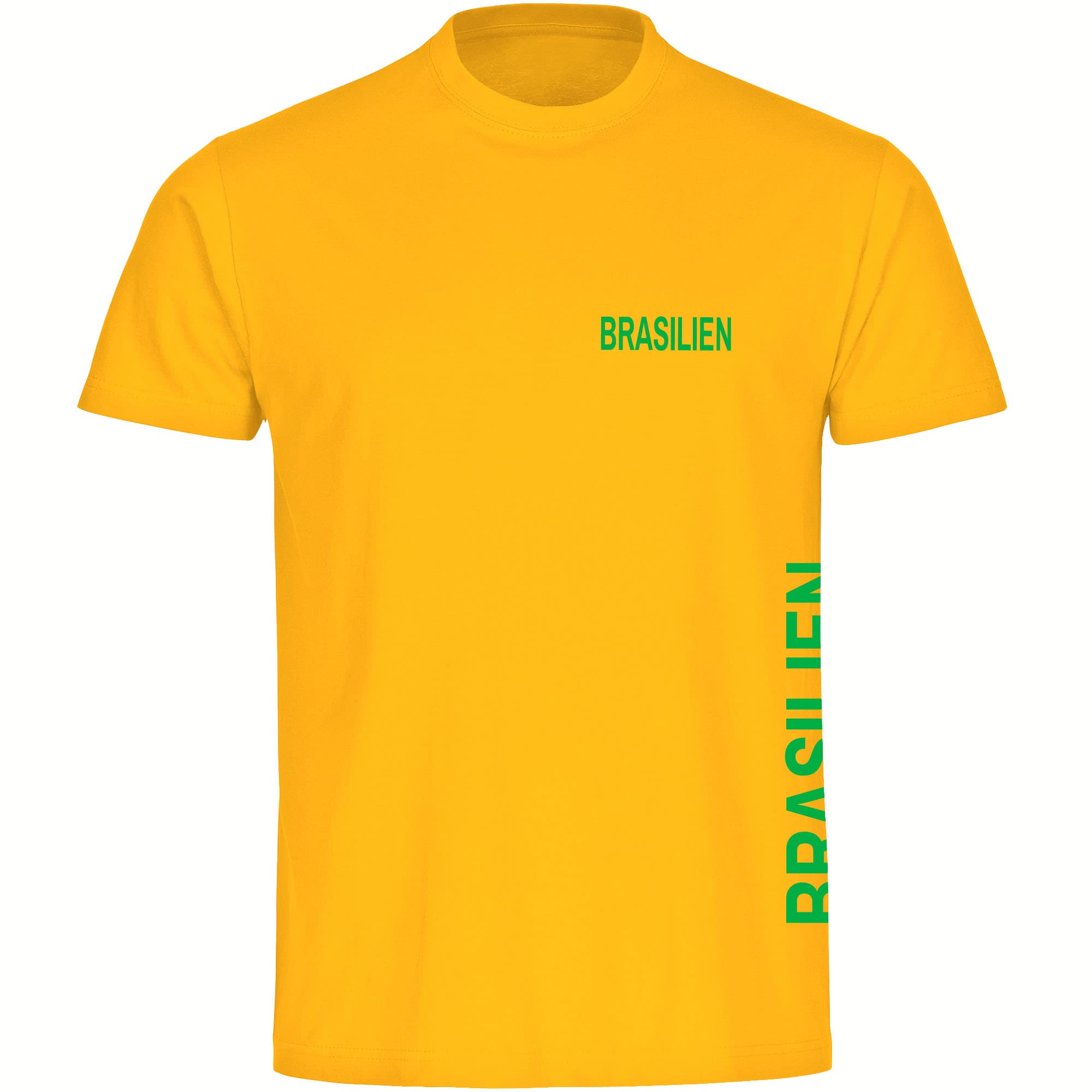 multifanshop Herren T-Shirt - Brasilien - Brust & Seite - Druck gr&uuml;n - M&auml;nner 