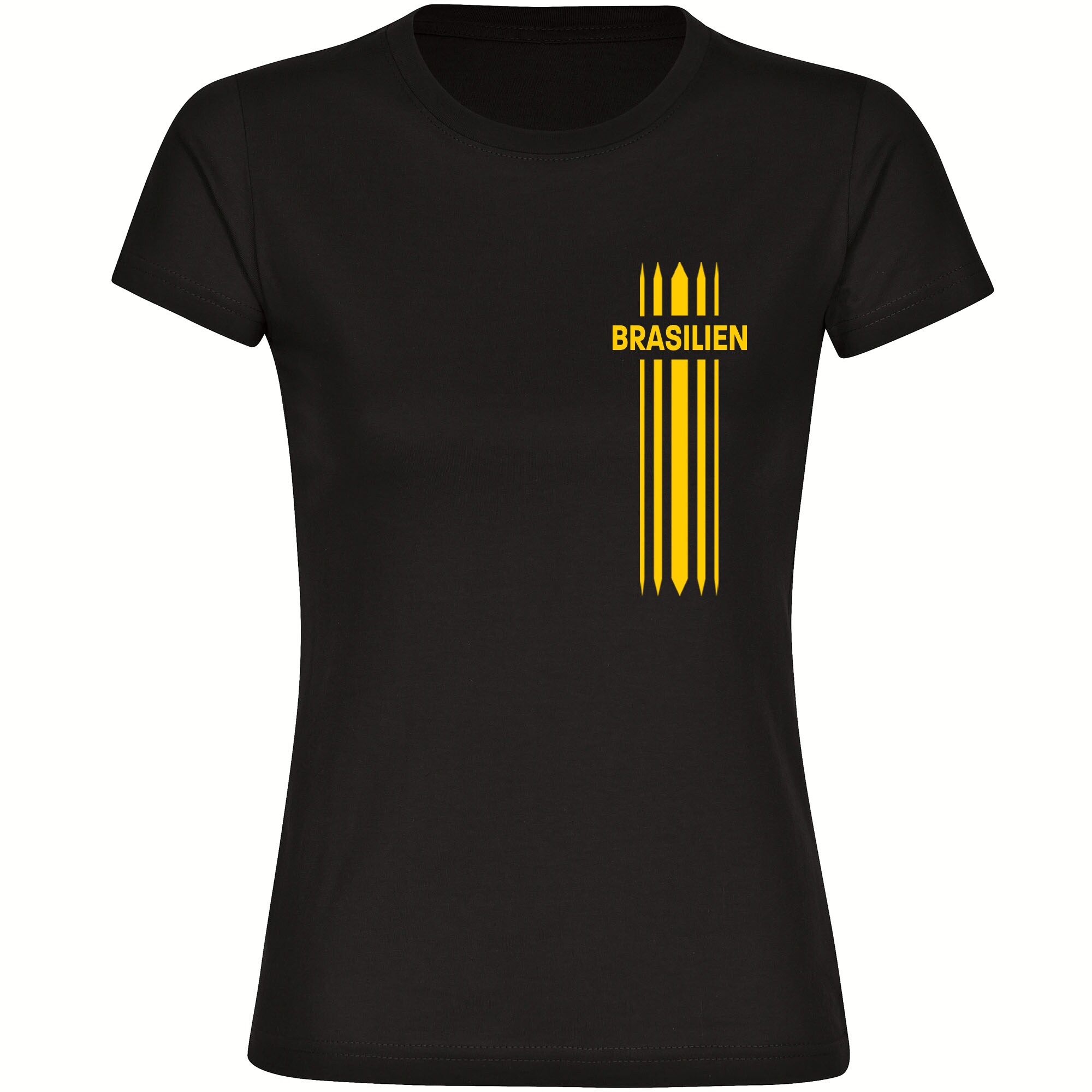 multifanshop Damen T-Shirt - Brasilien - Streifen - Druck gr&uuml;n - Frauen 