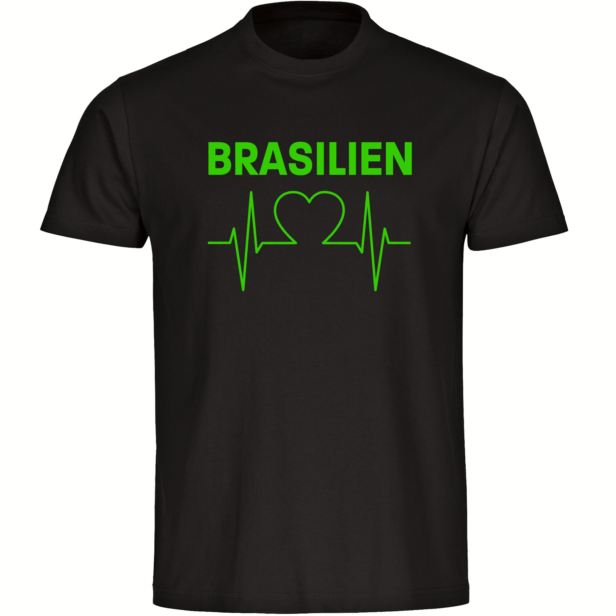 multifanshop Kinder T-Shirt - Brasilien - Herzschlag - Druck gelb - Kind 