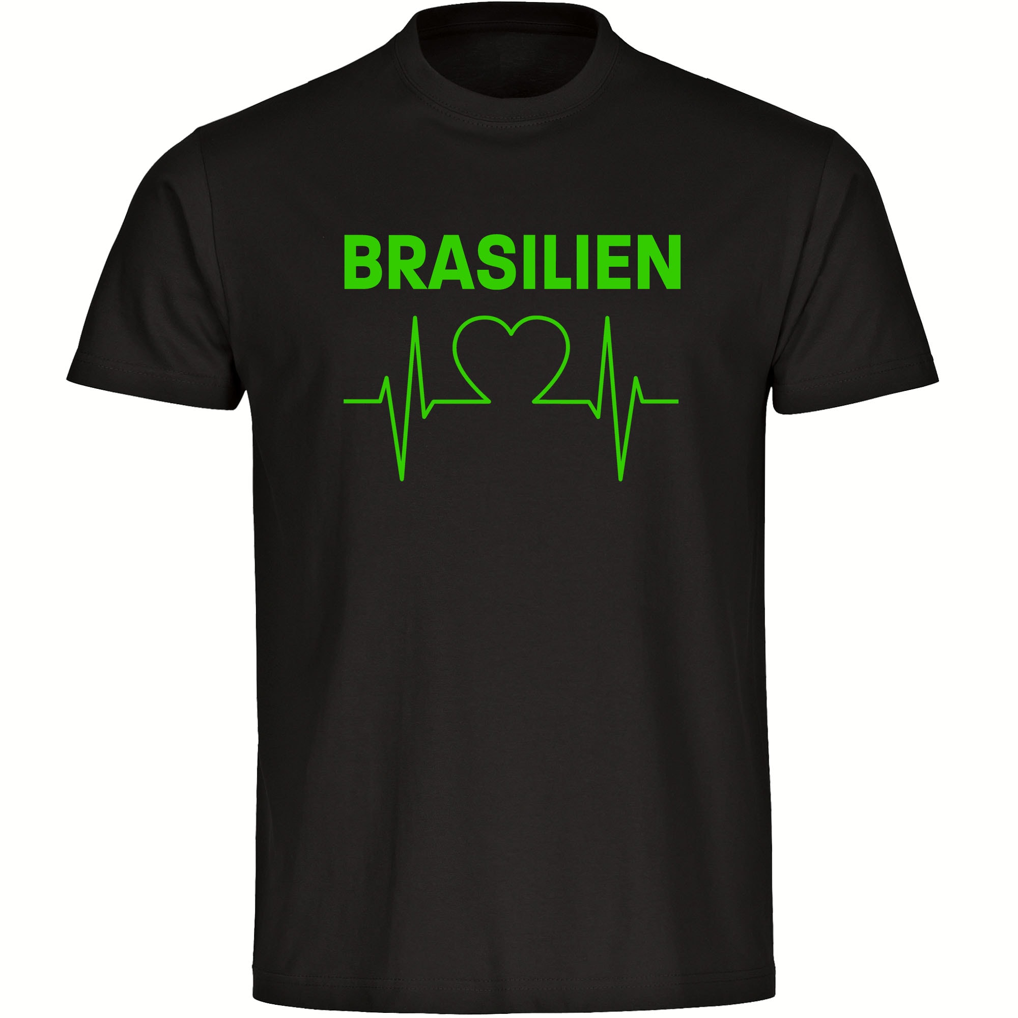 multifanshop Kinder T-Shirt - Brasilien - Herzschlag - Druck gelb - Kind 