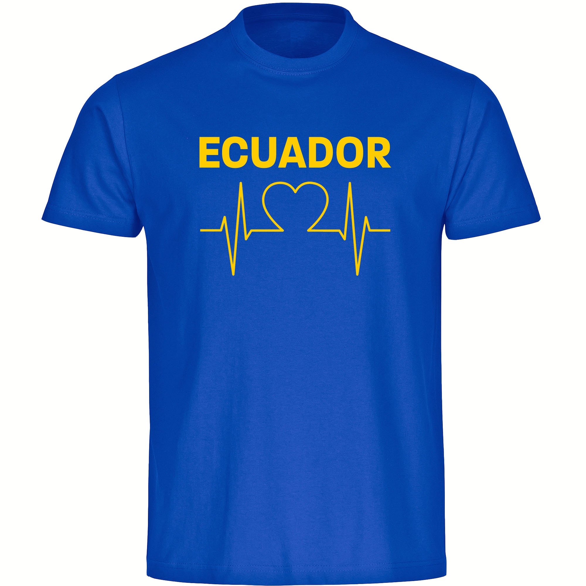 multifanshop Herren T-Shirt - Ecuador - Herzschlag - Druck gelb - M&auml;nner 