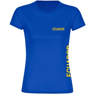 multifanshop Damen T-Shirt - Ecuador - Brust & Seite - Druck gelb - Frauen 