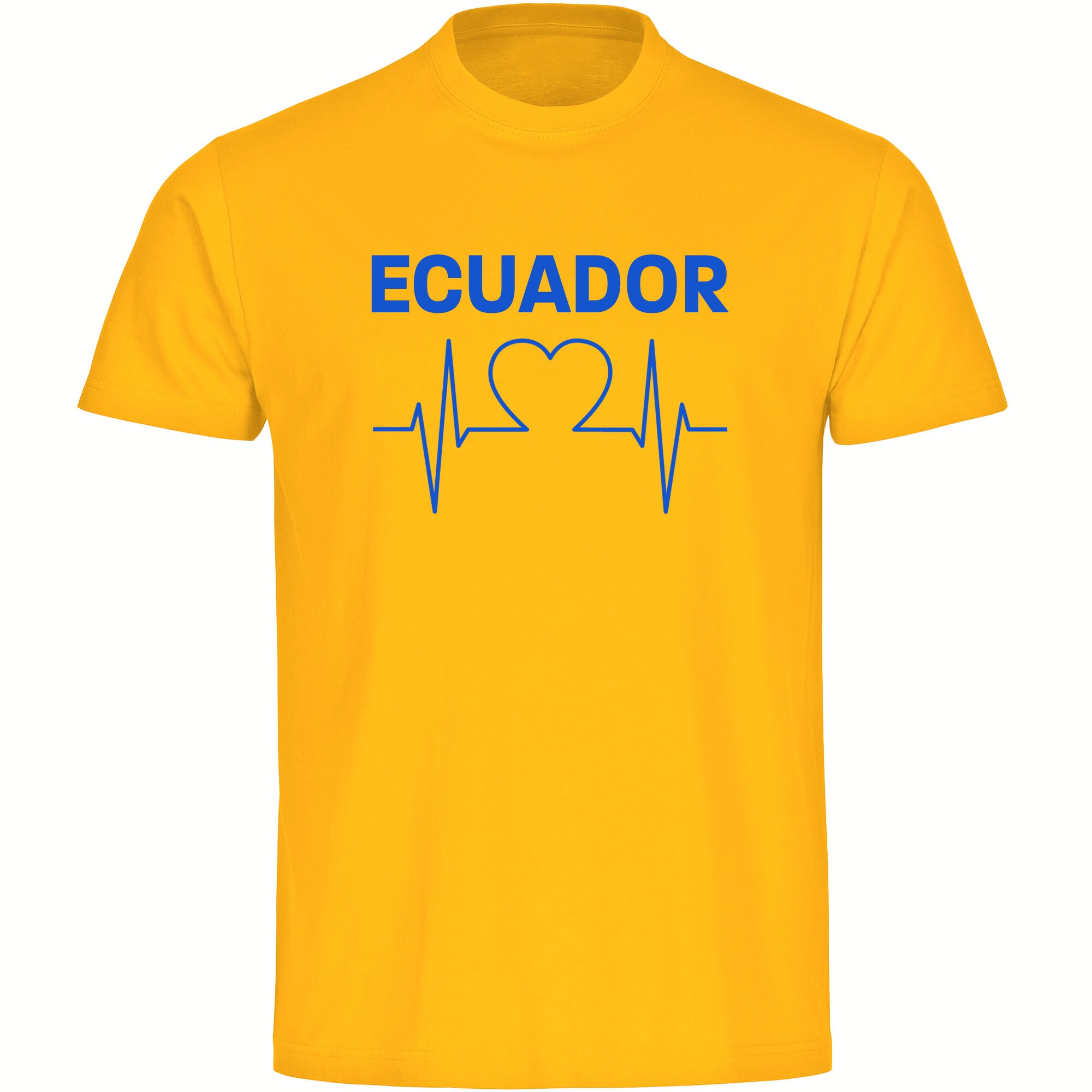 multifanshop Kinder T-Shirt - Ecuador - Herzschlag - Druck blau - Kind 