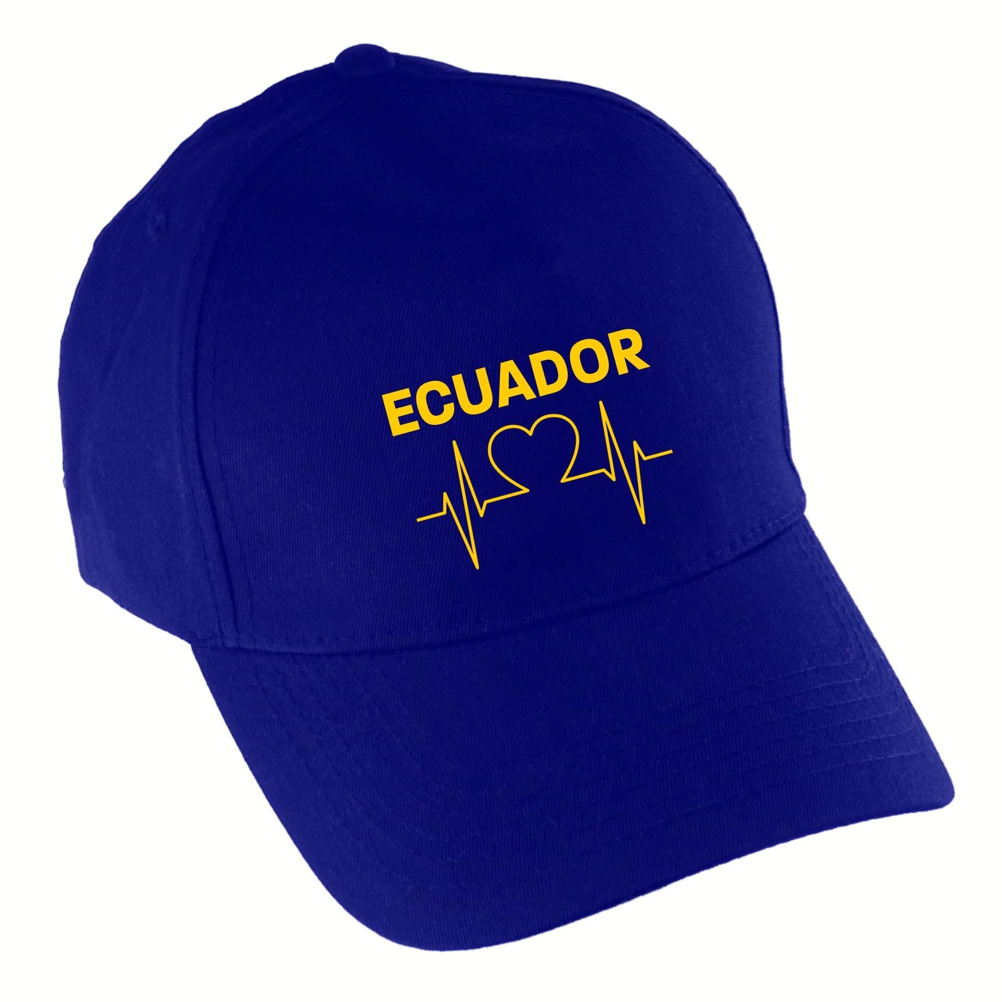 multifanshop Baseballcap - Ecuador - Herzschlag - Druck gelb - M&uuml;tze 