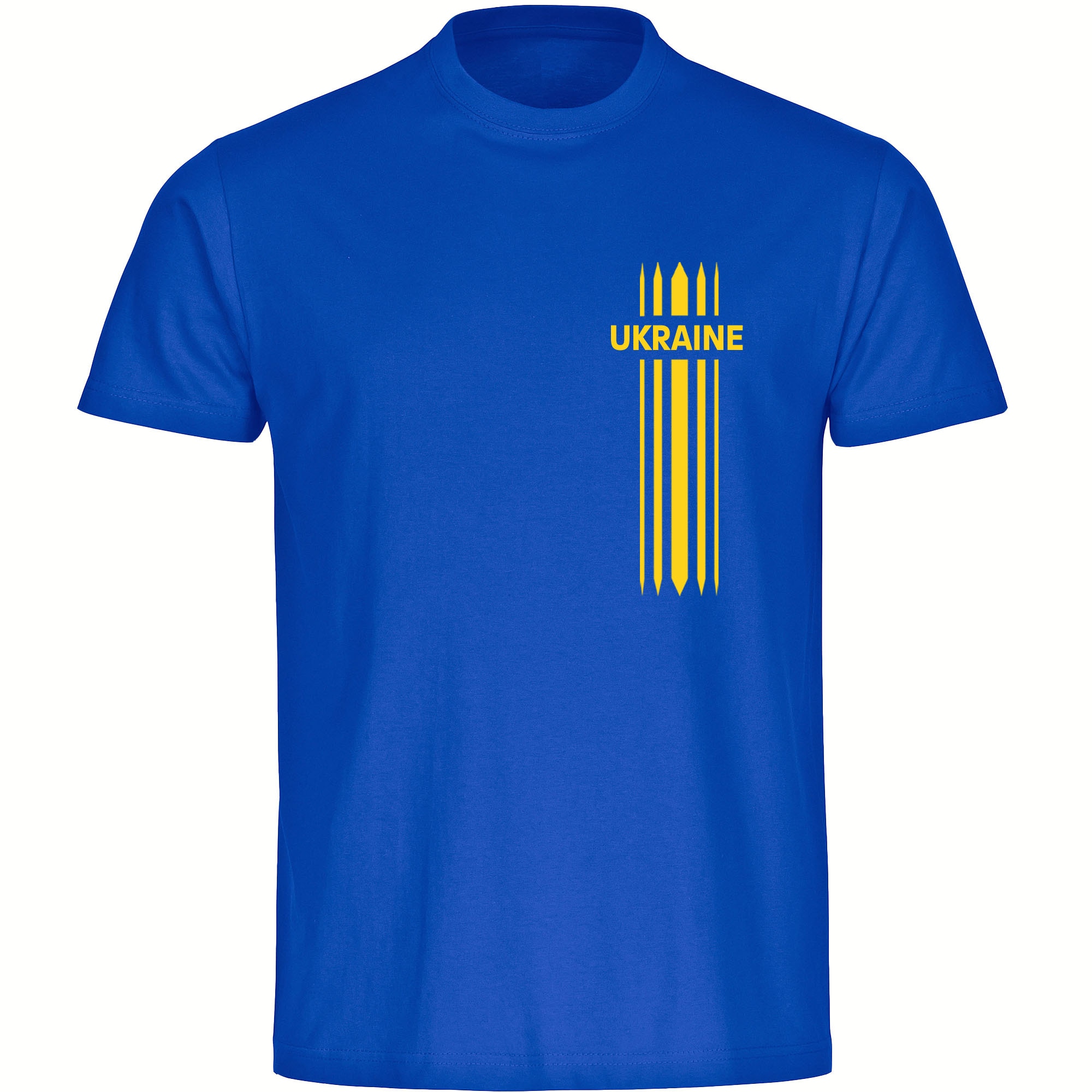 multifanshop Herren T-Shirt - Ukraine - Streifen - Druck gelb - M&auml;nner 