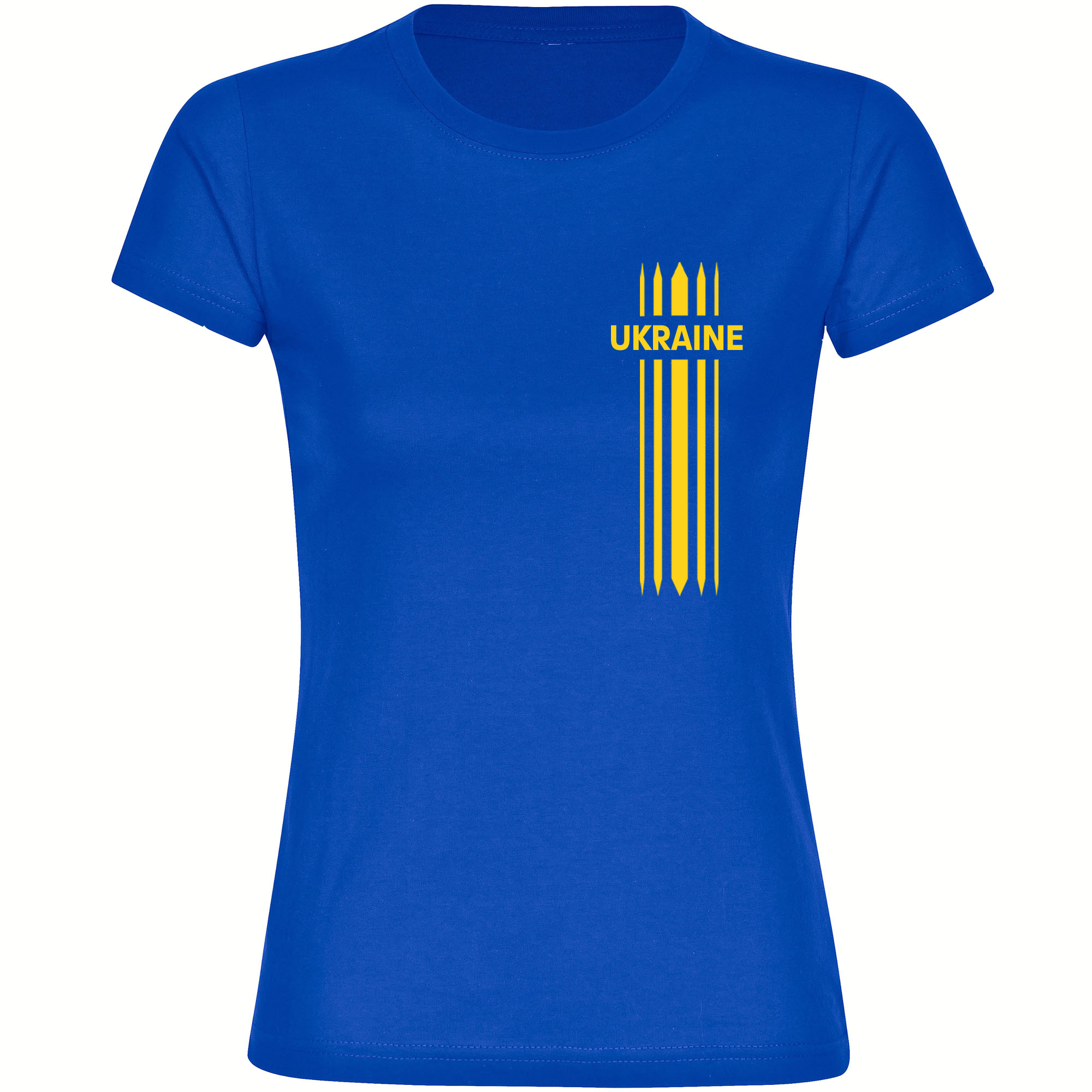 multifanshop Damen T-Shirt - Ukraine - Streifen - Druck gelb - Frauen 