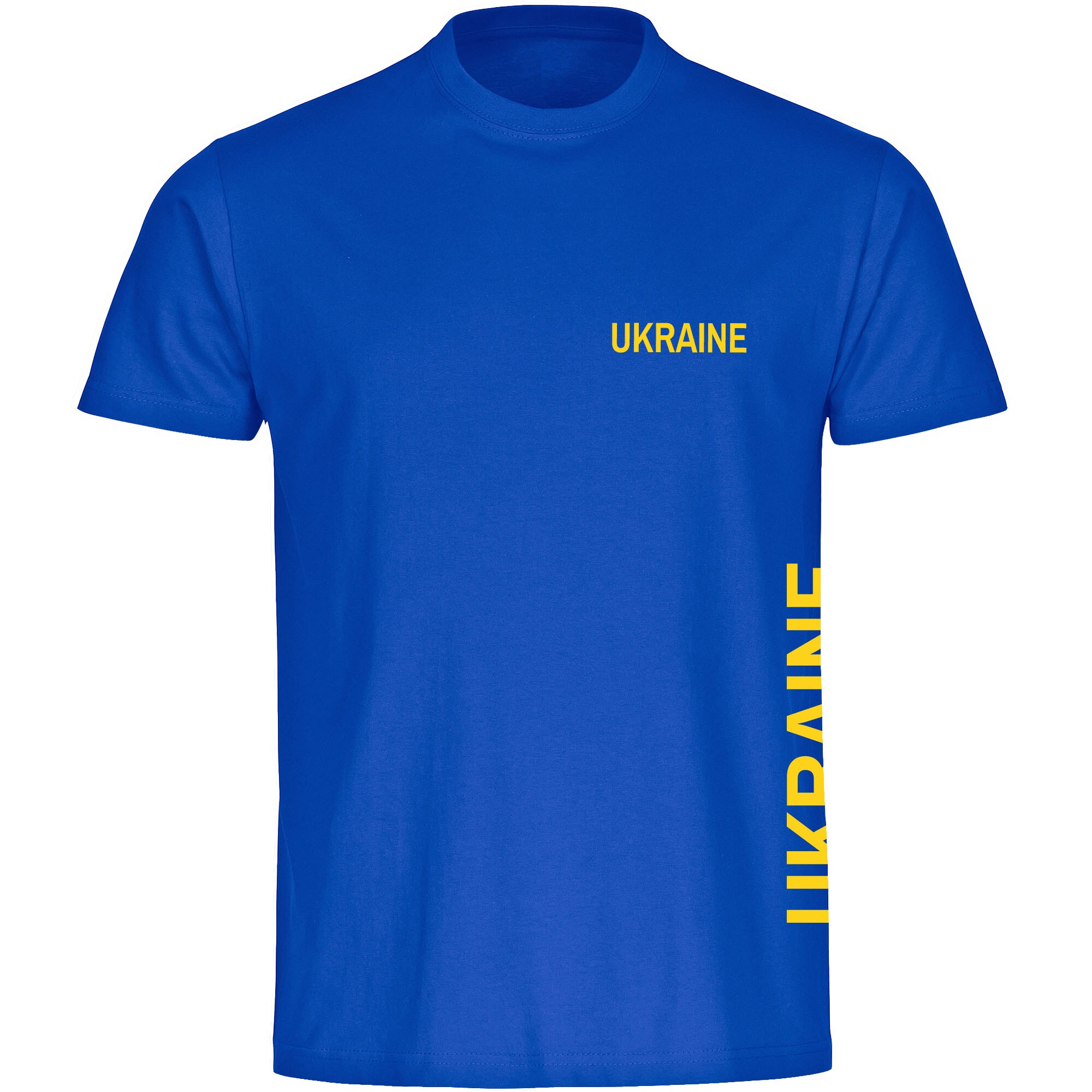 multifanshop Kinder T-Shirt - Ukraine - Brust & Seite - Druck gelb - Kind 