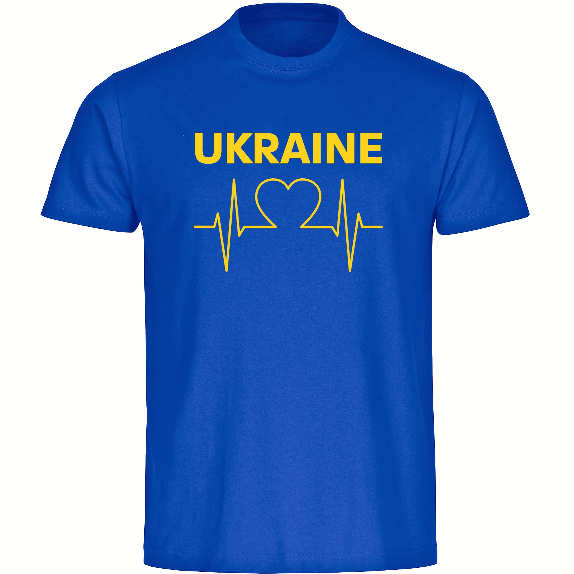 multifanshop Kinder T-Shirt - Ukraine - Herzschlag - Druck gelb - Kind 