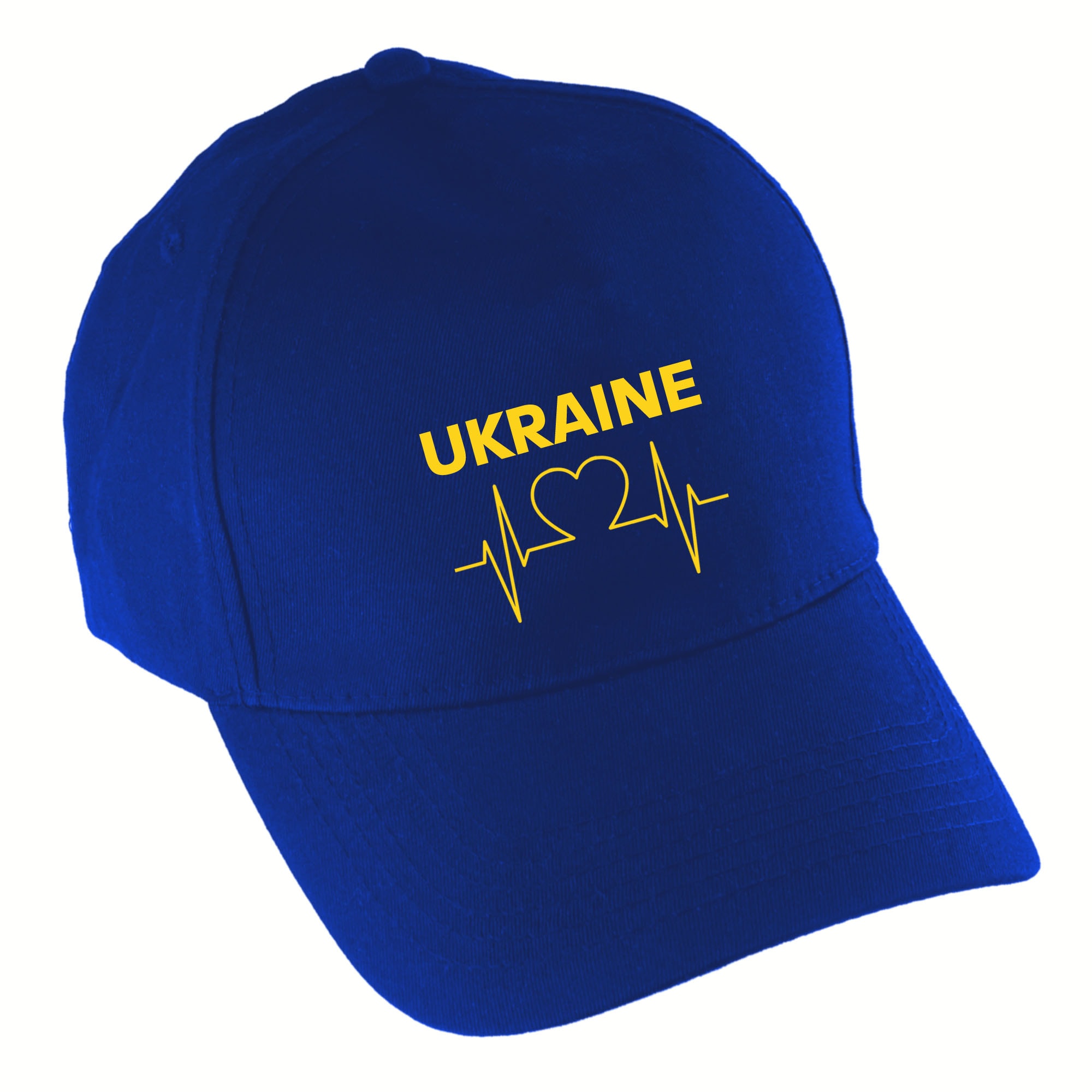 multifanshop Baseballcap - Ukraine - Herzschlag - Druck gelb - M&uuml;tze 