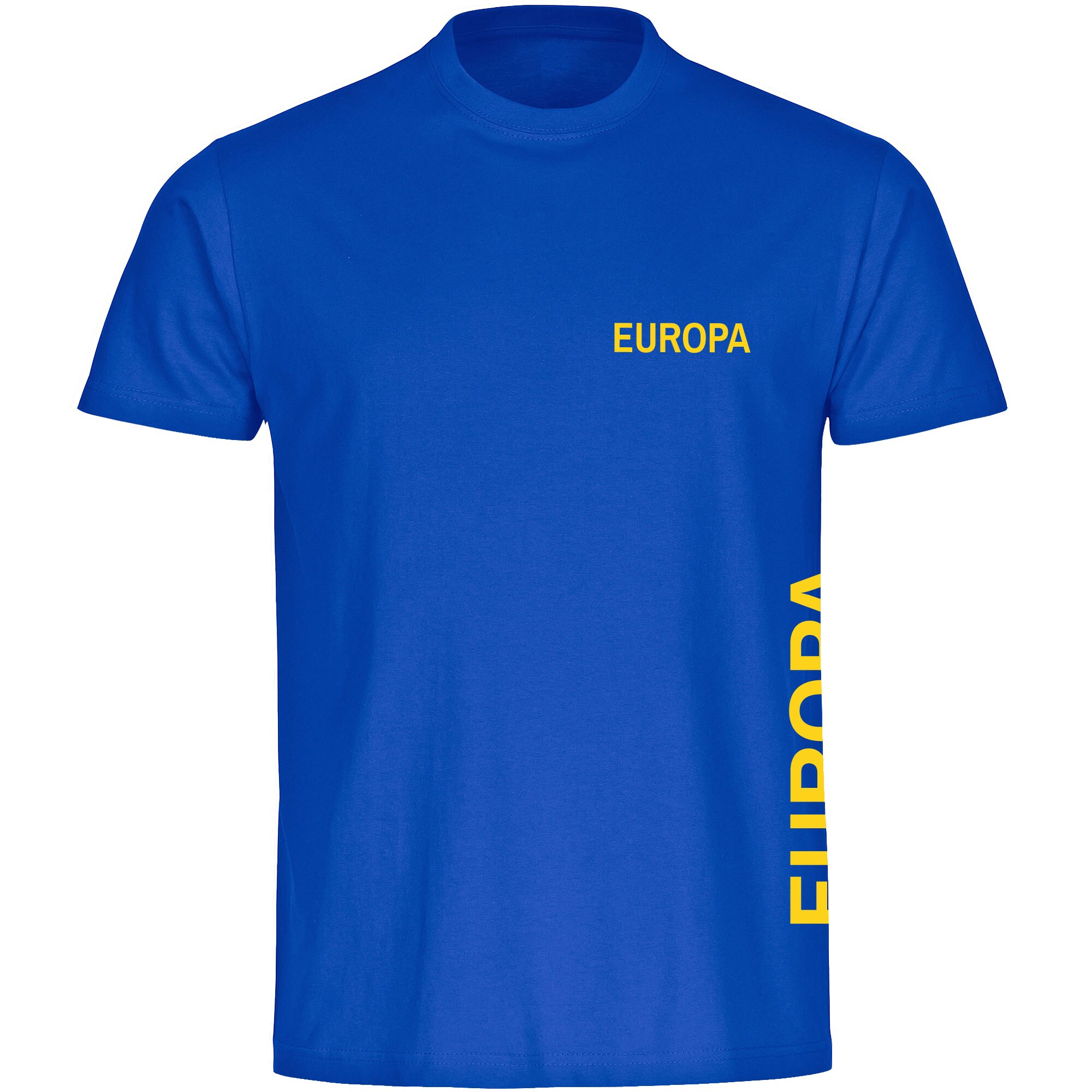 multifanshop Kinder T-Shirt - Europa - Brust & Seite - Druck gelb - Kind 