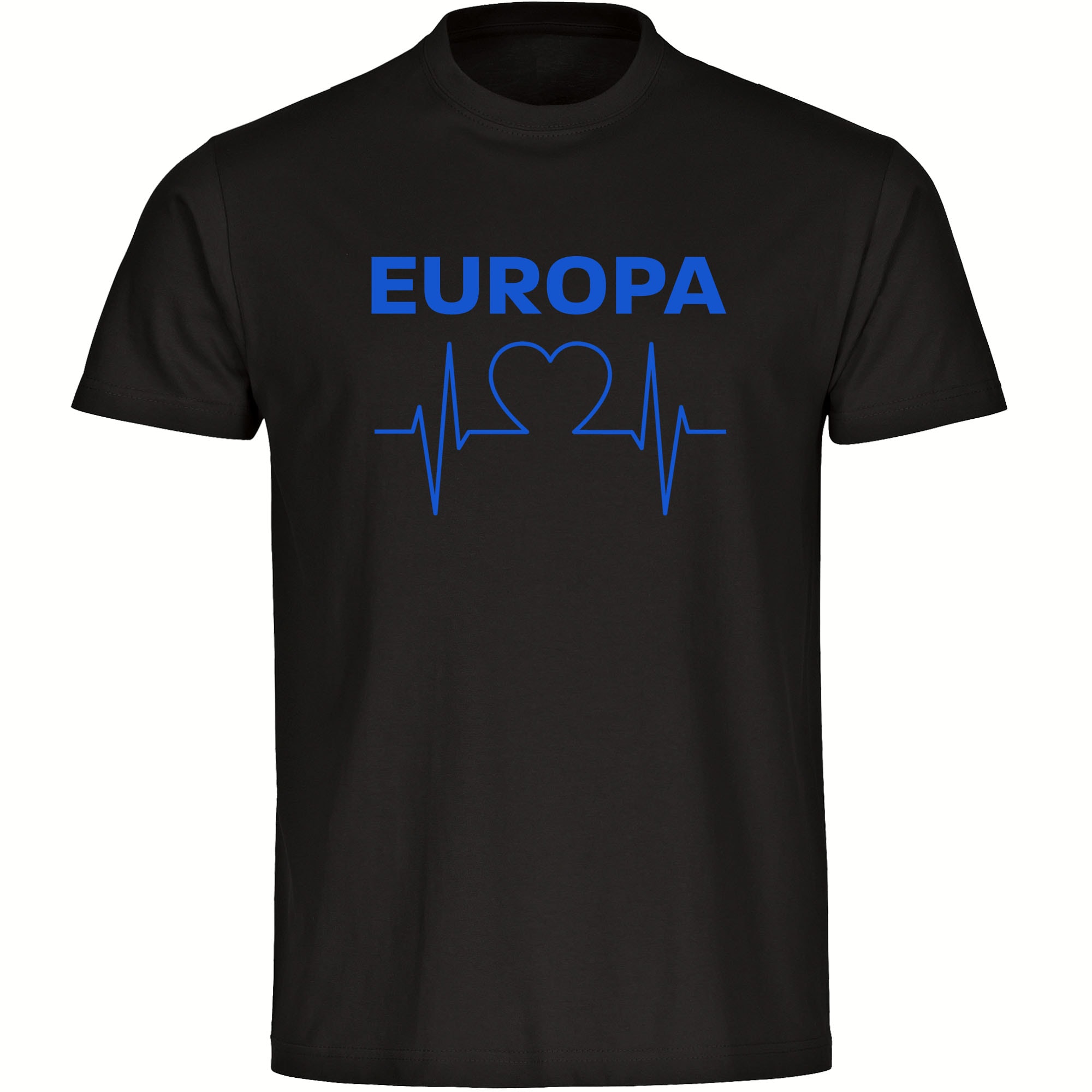 multifanshop Kinder T-Shirt - Europa - Herzschlag - Druck blau - Kind 