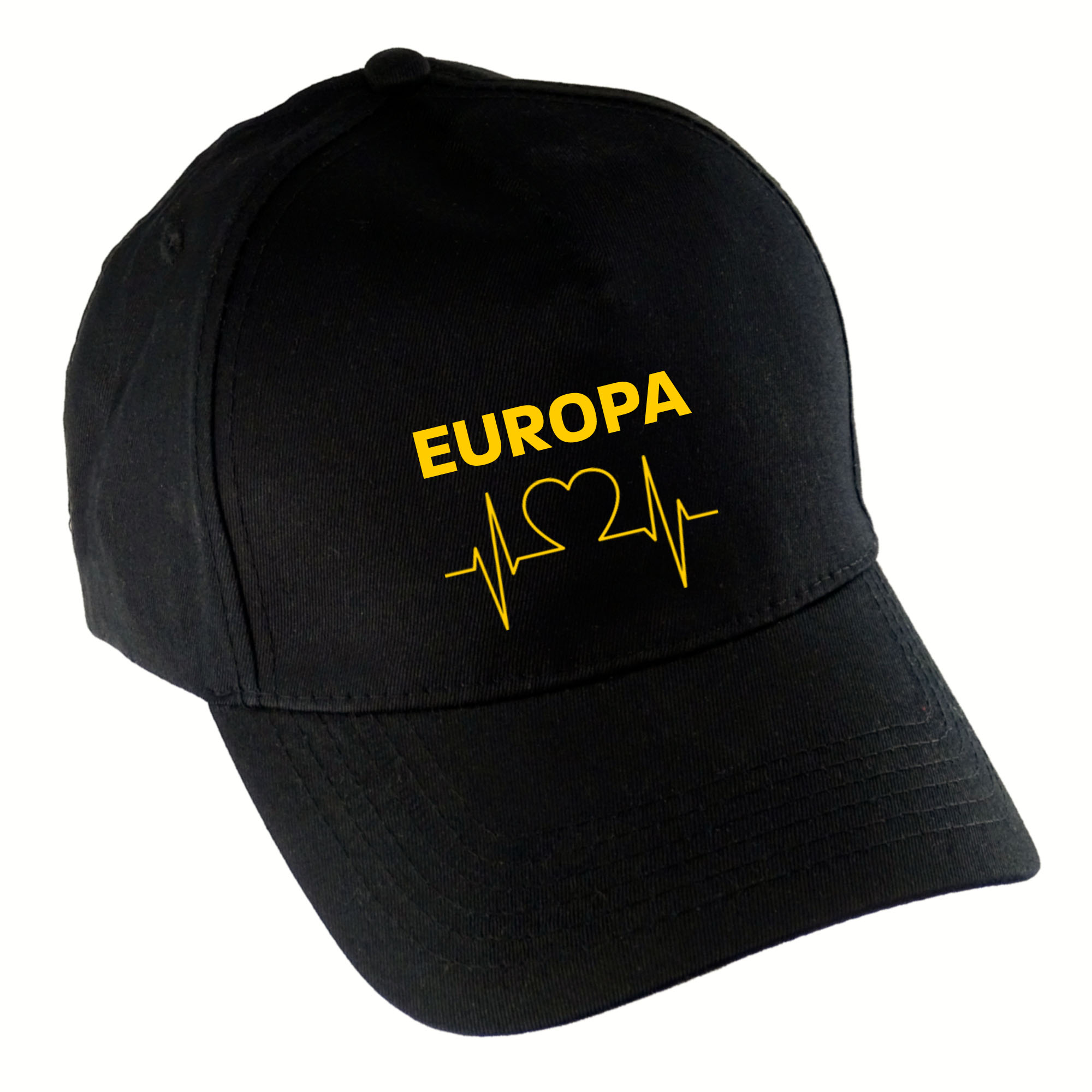multifanshop Baseballcap - Europa - Herzschlag - Druck gelb - M&uuml;tze 