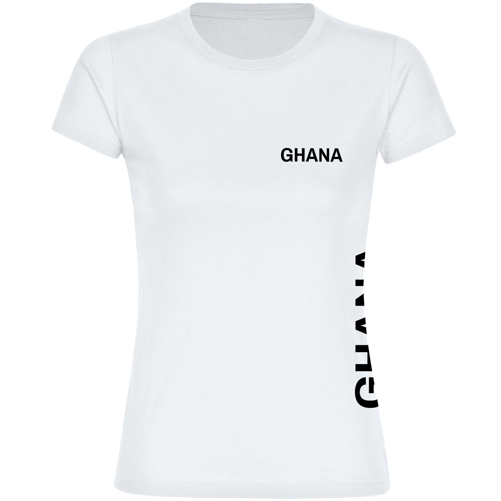 multifanshop Damen T-Shirt - Ghana - Brust & Seite - Druck schwarz - Frauen 