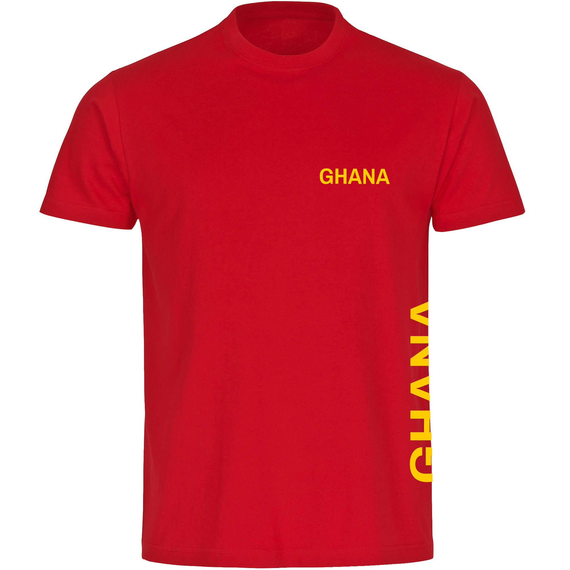multifanshop Kinder T-Shirt - Ghana - Brust & Seite - Druck gelb - Kind 