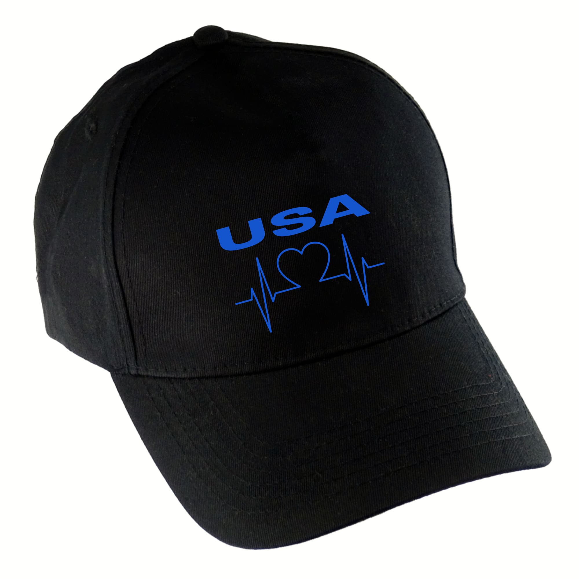 multifanshop Baseballcap - USA - Herzschlag - Druck blau - M&uuml;tze 