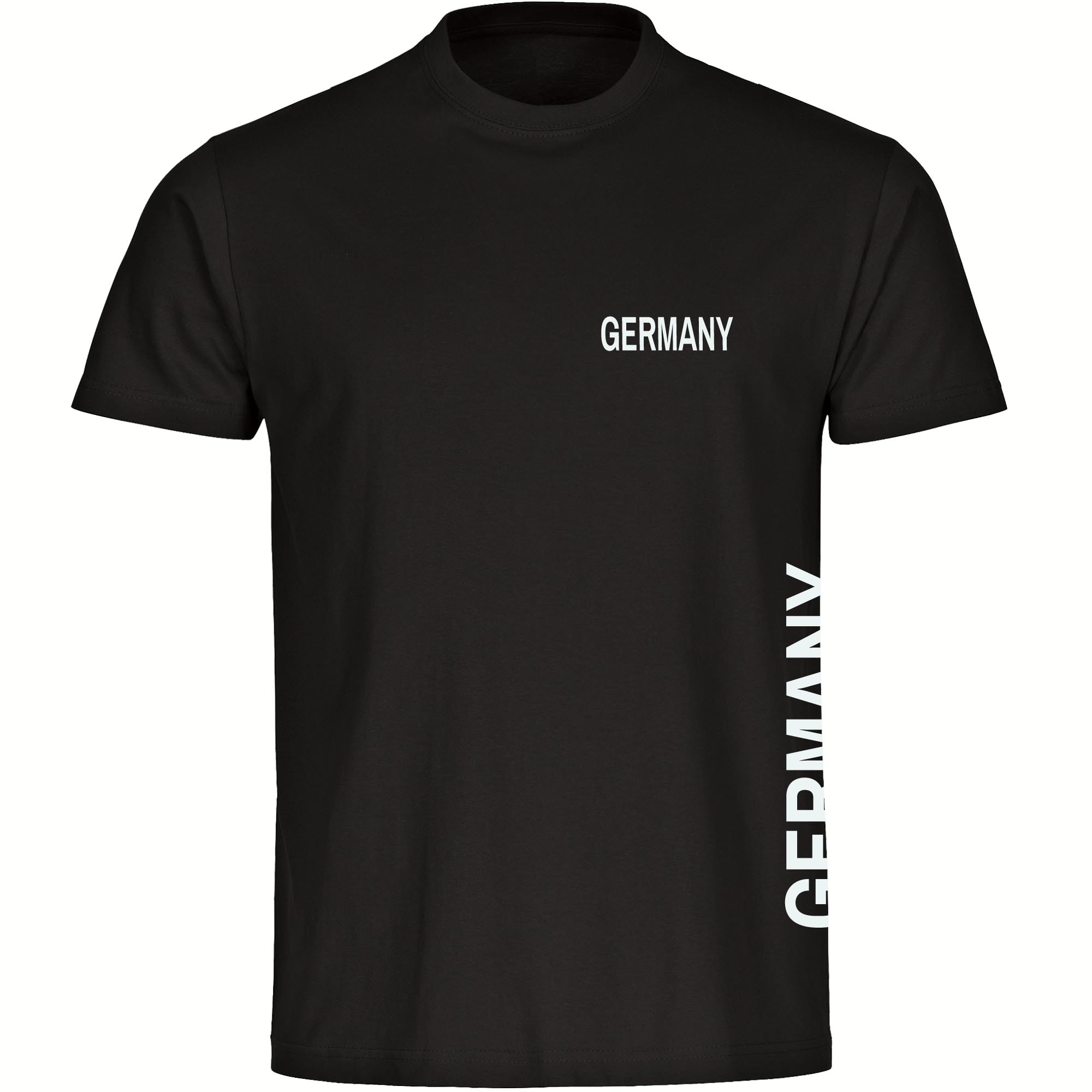 multifanshop Herren T-Shirt - Germany - Brust & Seite - Druck wei&szlig; - M&auml;nner 