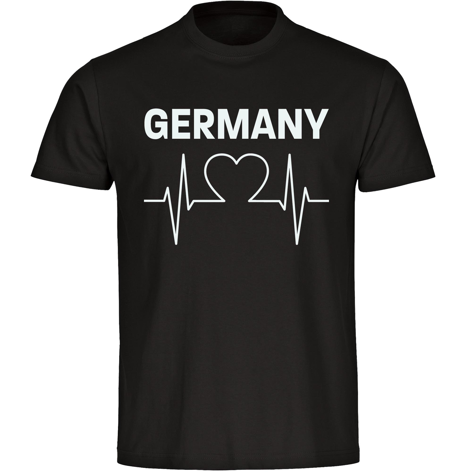 multifanshop Herren T-Shirt - Germany - Herzschlag - Druck wei&szlig; - M&auml;nner 